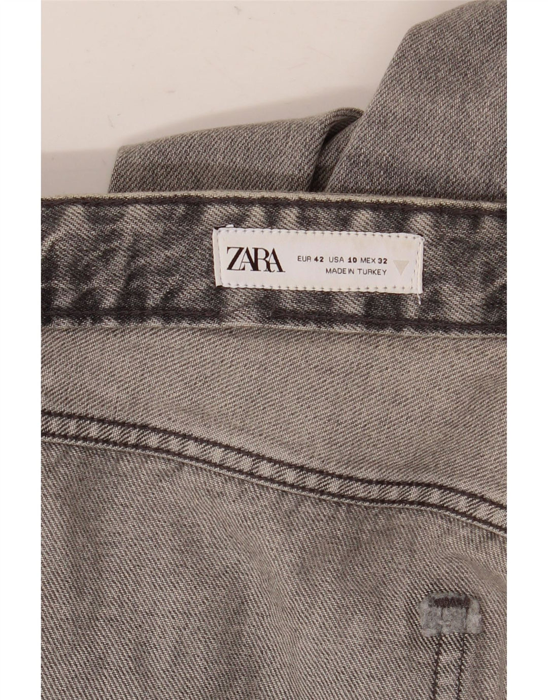 Zara Dame Jeans med brede ben EU 42 Large W32 L36 Grå