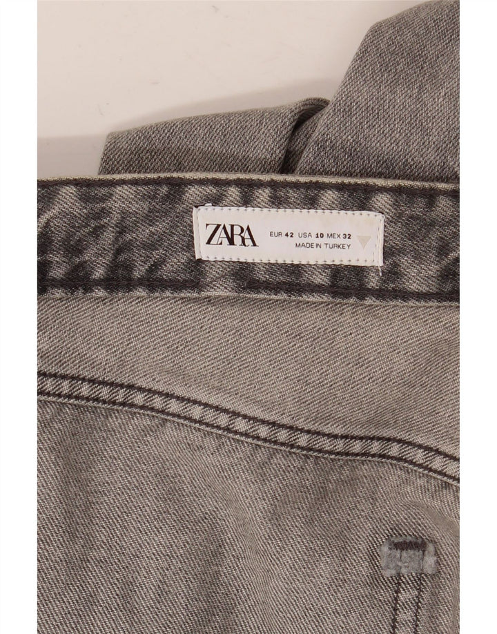 Zara Dame Jeans med brede ben EU 42 Large W32 L36 Grå