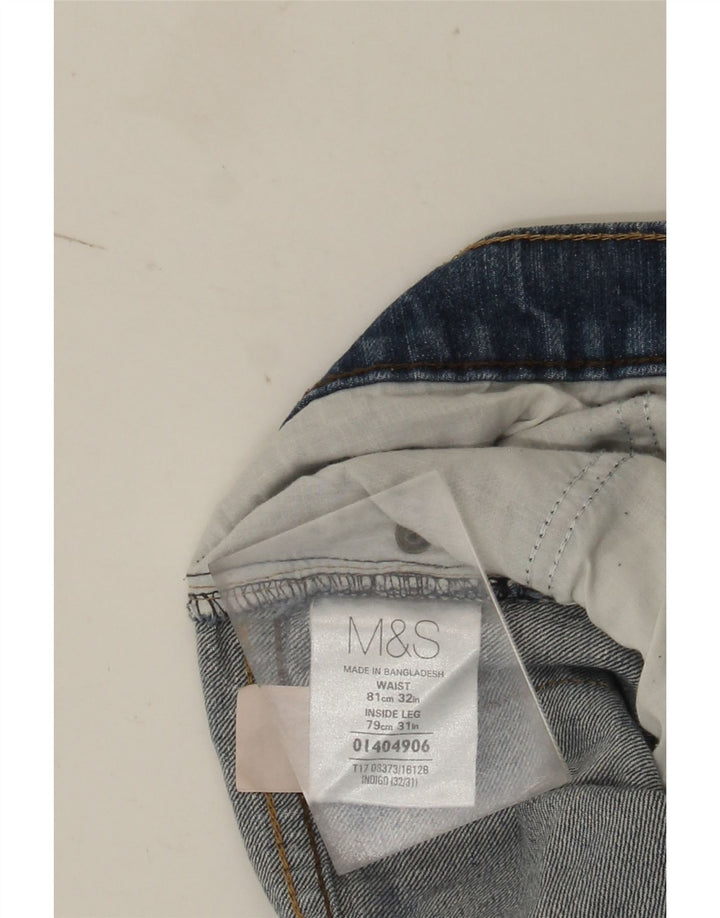 Marks & Spencer Straight Jeans til mænd W32 L31 Blå bomuld