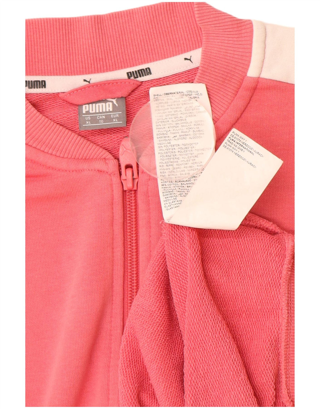 PUMA træningsdragt topjakke til kvinder UK 18 XL Pink Colourblock Bomuld