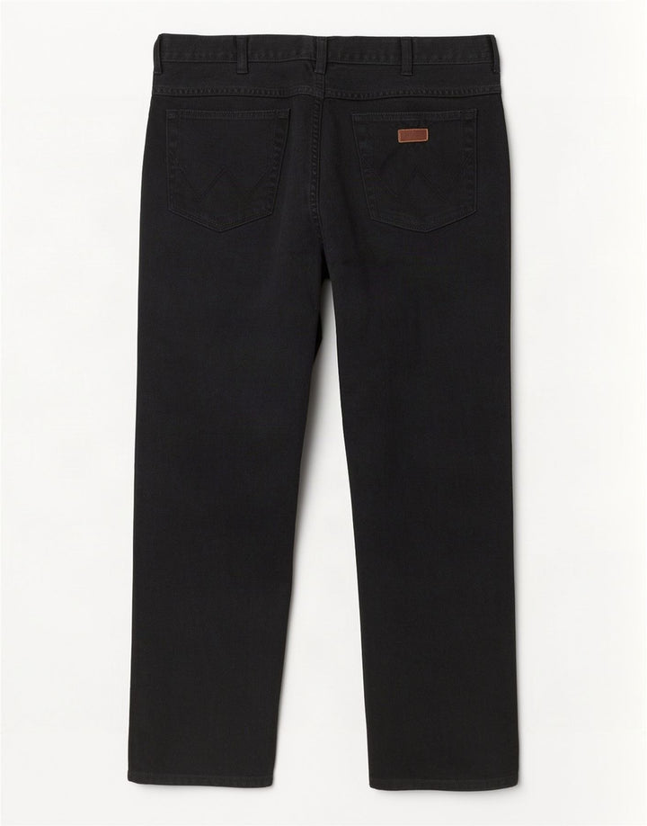 Wrangler Herre Regular Fit Straight Jeans W40 L32 Sort Bomuld