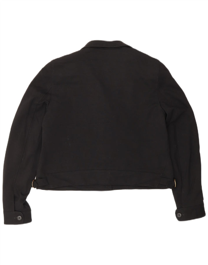 RALPH LAUREN Dame Petite Crop 5-knaps blazerjakke US 12 Large Sort