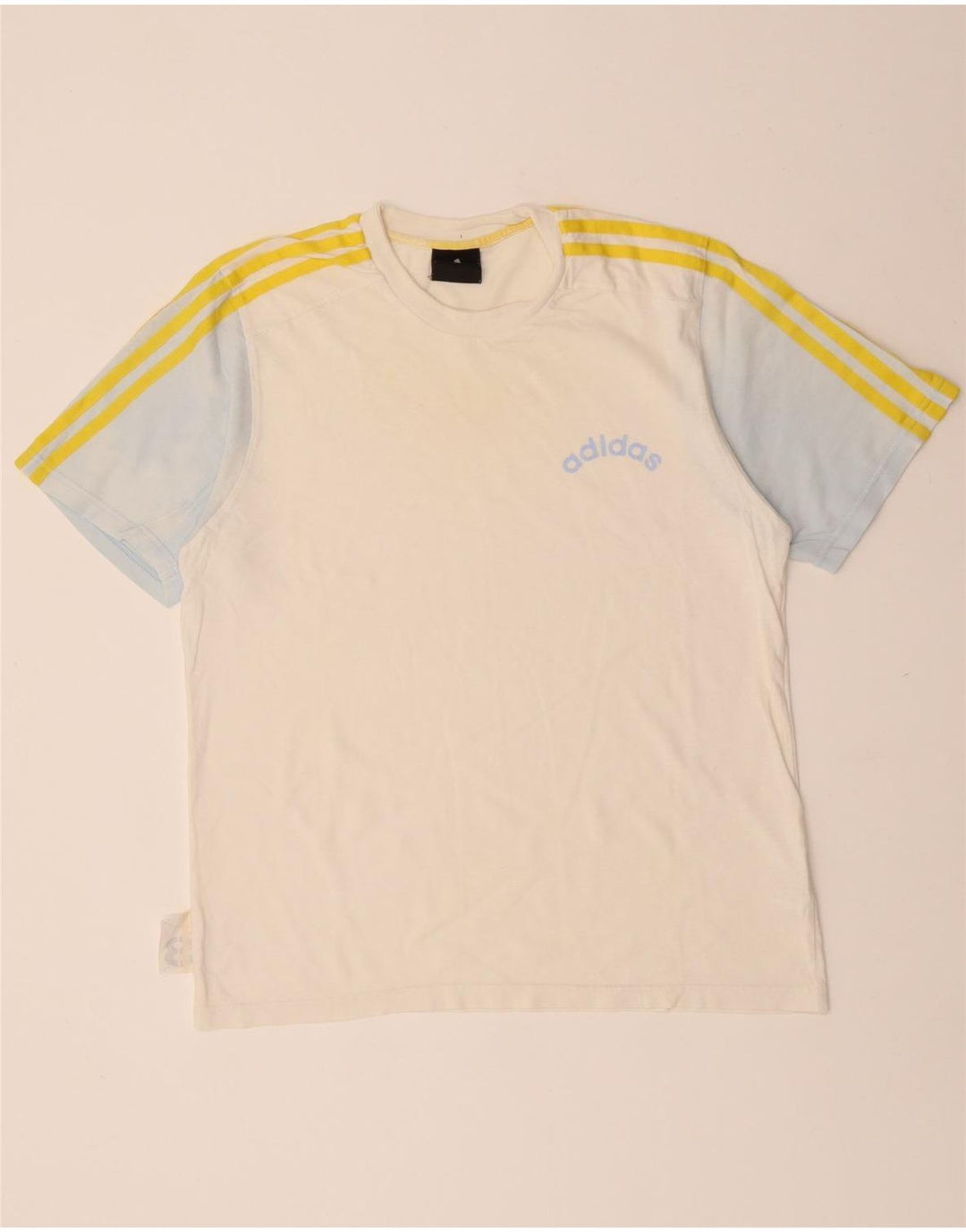 ADIDAS Herre T-Shirt Top Lille hvid Colourblock Bomuld