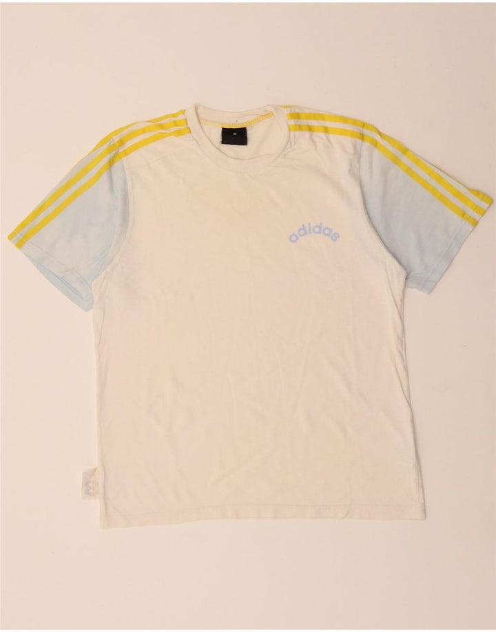 ADIDAS Herre T-Shirt Top Lille hvid Colourblock Bomuld