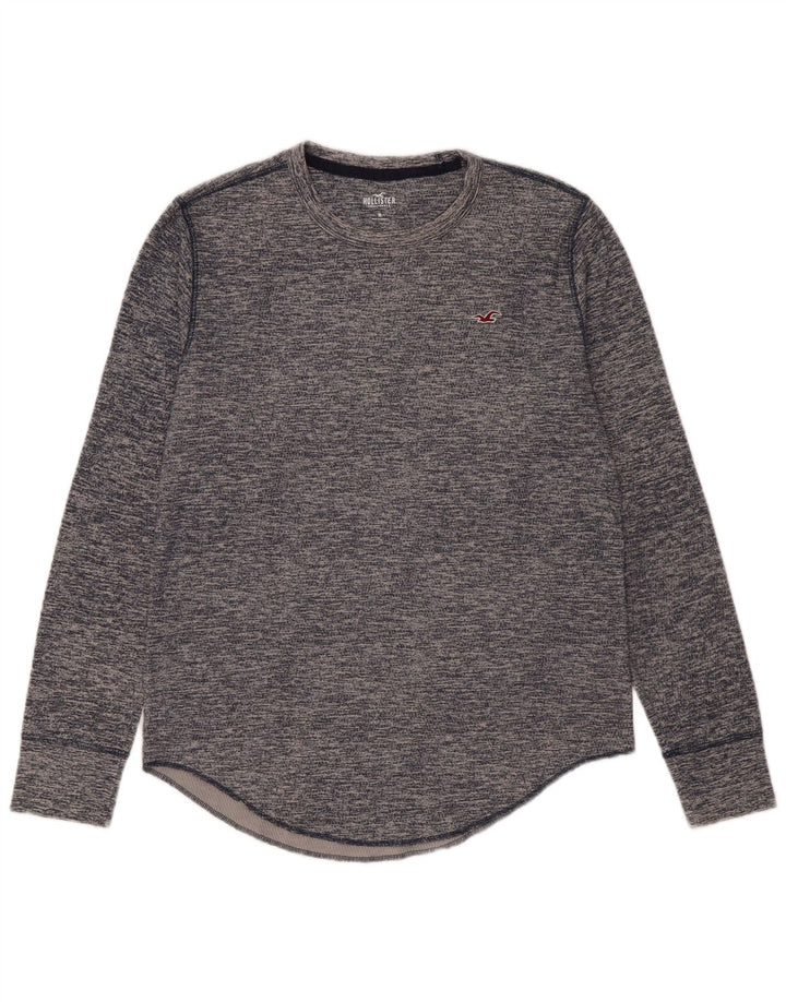 HOLLISTER Herre Top Langærmet Medium Navy Blue Flecked Bomuld