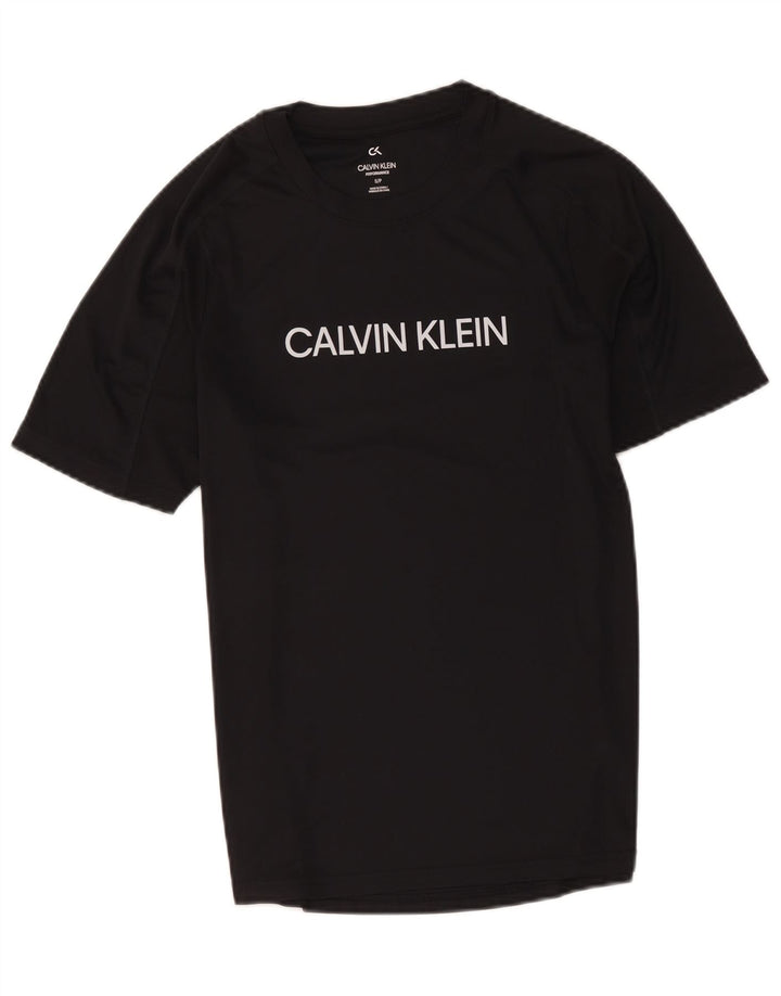 Calvin Klein Herre grafisk T-shirt Top Lille sort polyester