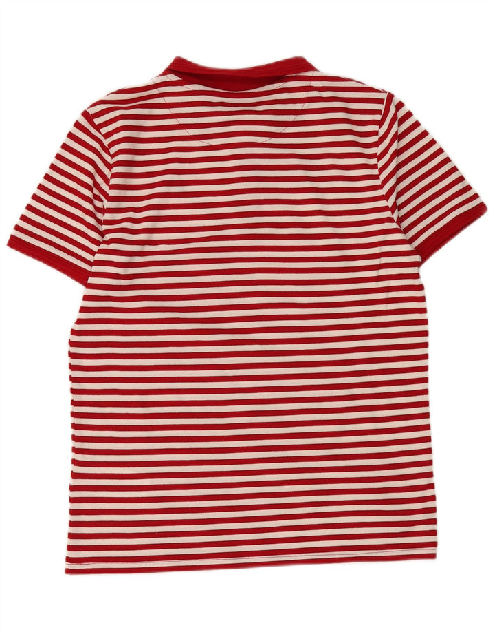 PENGUIN Boys Polo Shirt 14-15 Years Red Striped Cotton