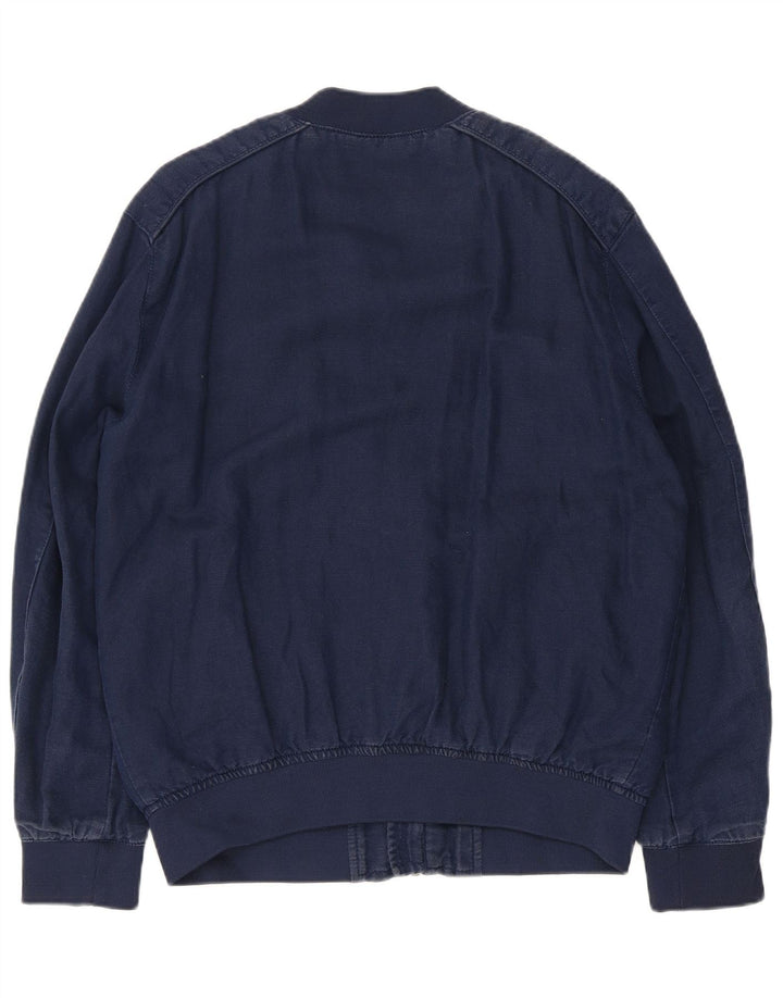 ZARA Bomberjakke til mænd UK 40 Large Navy Blue Polyester