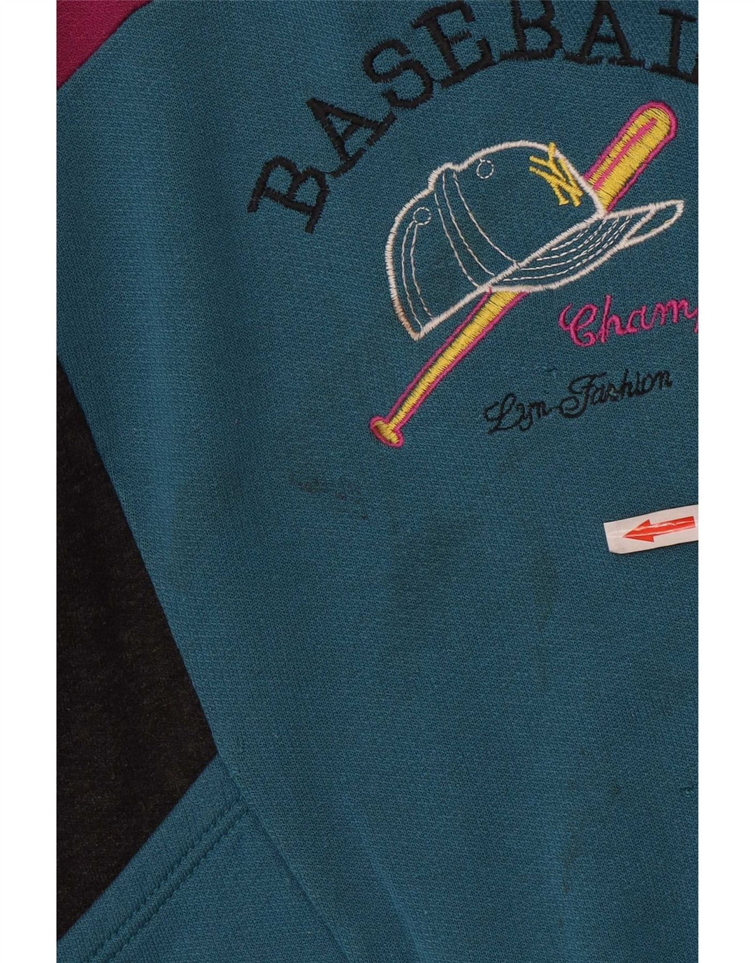 Vintage herre grafisk sweatshirt jumper stor flerfarvet farveblok