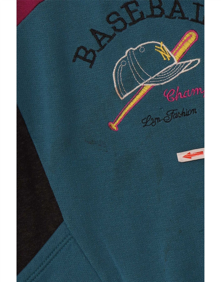 Vintage herre grafisk sweatshirt jumper stor flerfarvet farveblok