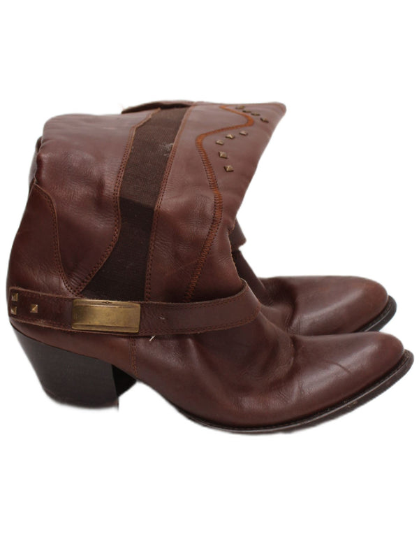 Vintage dame cowboystøvler i læder UK størrelse 6 Brun Western