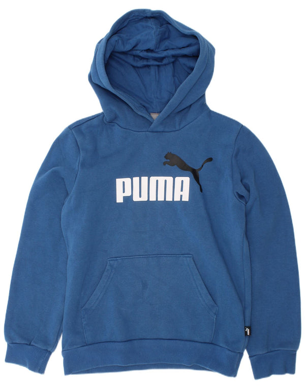 Puma drenge grafisk hættetrøje 9-10 år blå bomuld