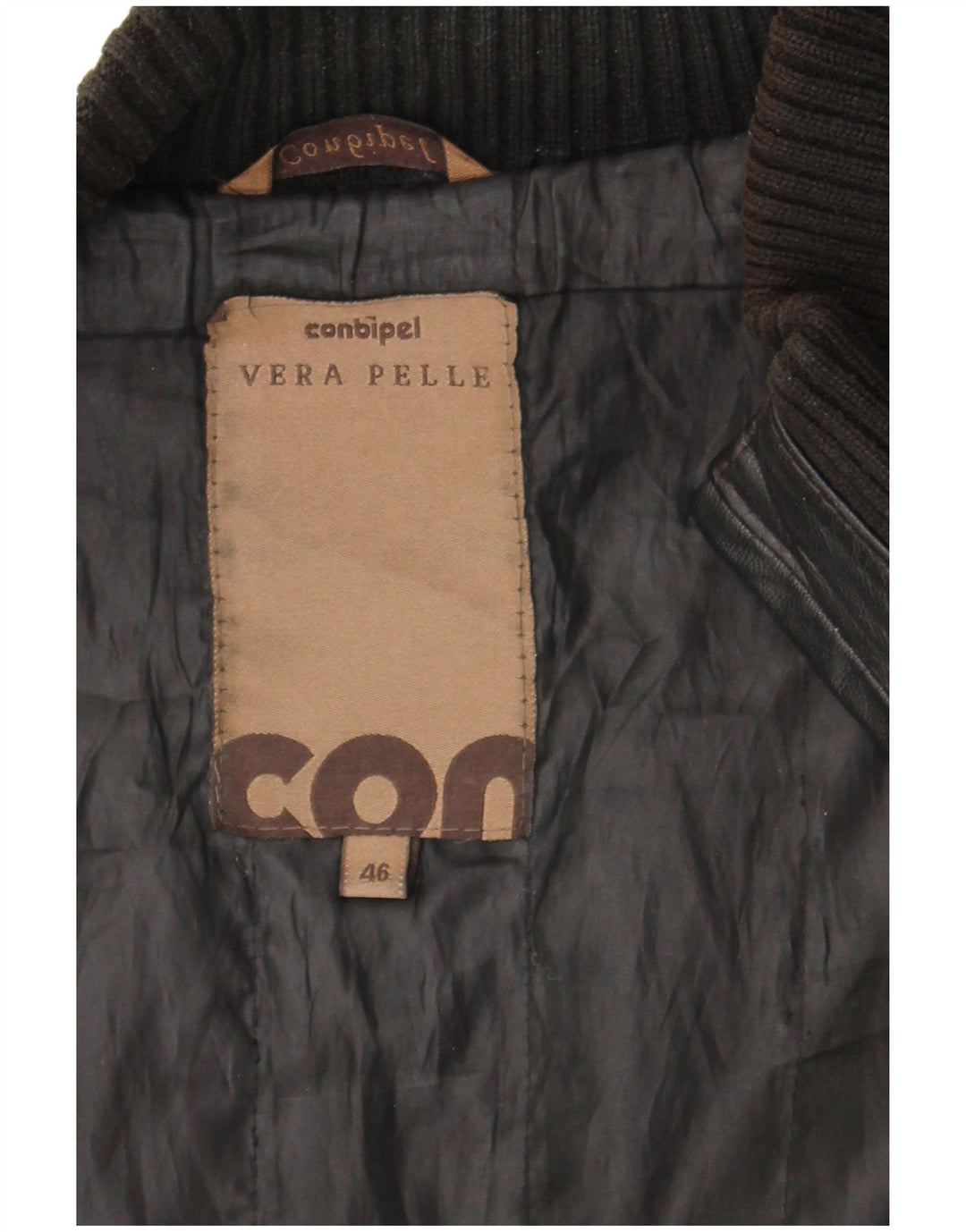 Conbipel Herre Læderjakke IT 46 Lille Sort Læder