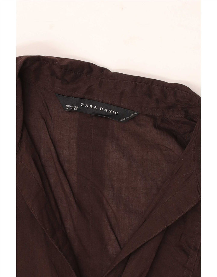 Zara ærmeløs skjorte til kvinder UK 12 Medium Brun
