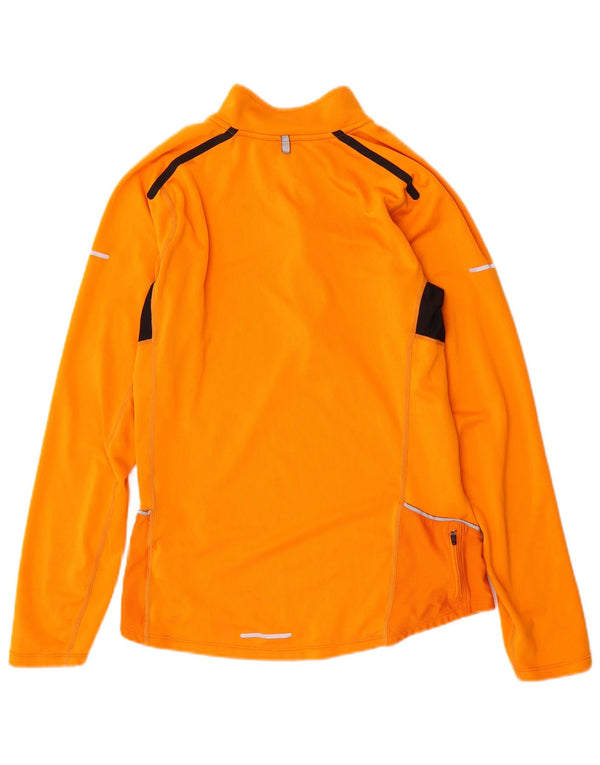 Nike Herre Dri Fit Pullover med lynlås-hals Træningsdragt Top Medium Orange Colourblock