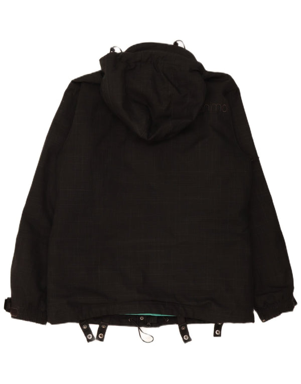 Animal Dame Hooded Windbreaker Jacket UK 14 Stor sort ternet polyester