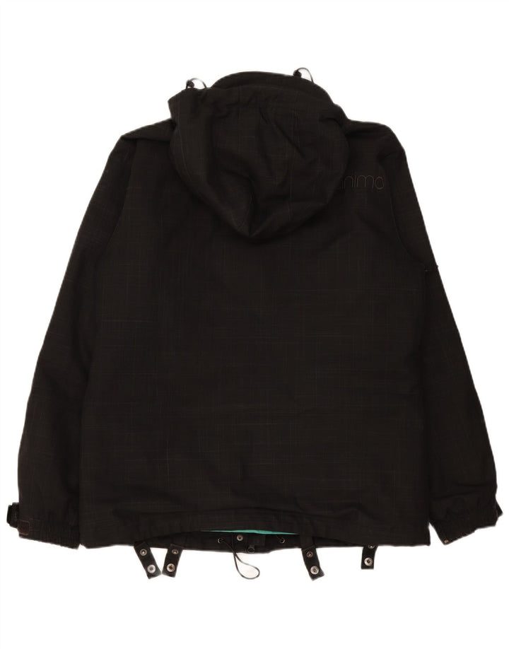 Animal Dame Hooded Windbreaker Jacket UK 14 Stor sort ternet polyester