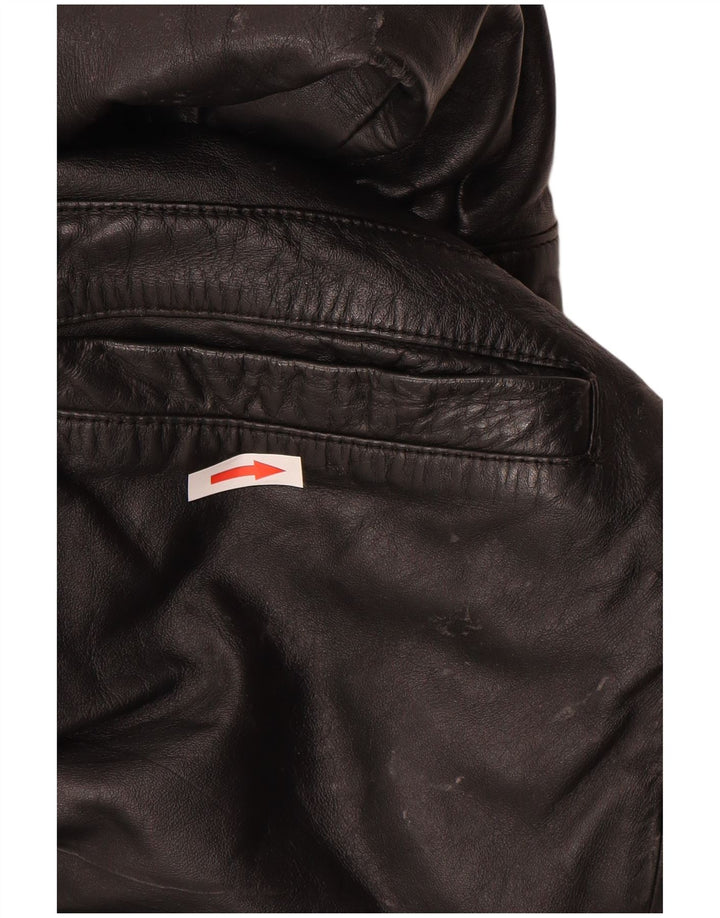 Vintage herre læderjakke UK 40 Stor sort læder