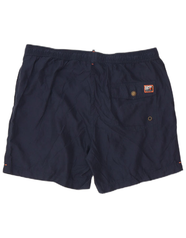Superdry svømmeshorts til mænd 2XL marineblå polyester