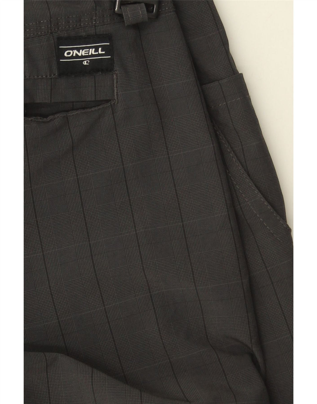 O'NEILL Mens Cargo Shorts W36 Large Grey Check Polyester Vintage O'Neill and Second-Hand O'Neill from Messina Hembry 