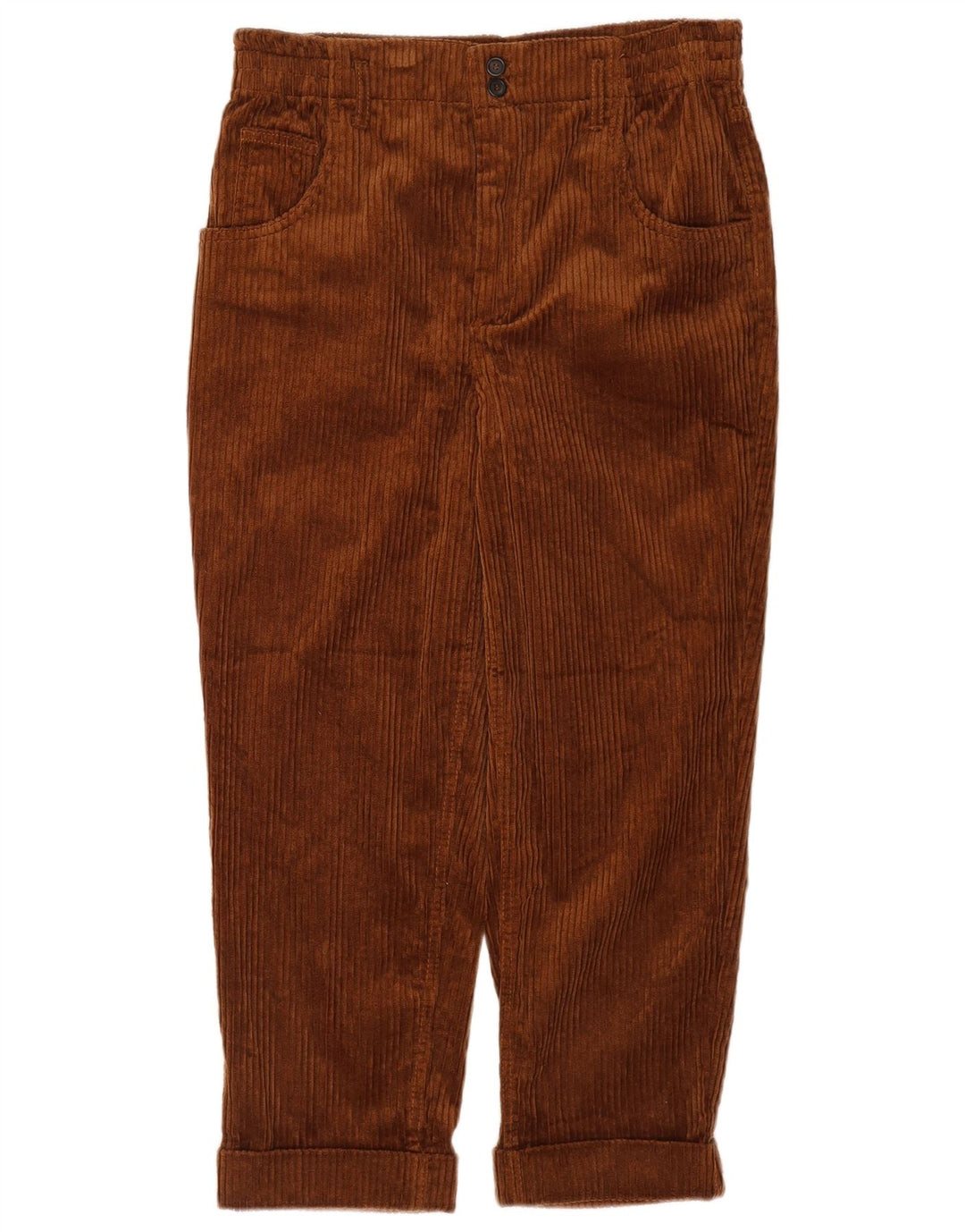 Zara Womens Crop Corduroy Bukser Medium W28 L24 Brun