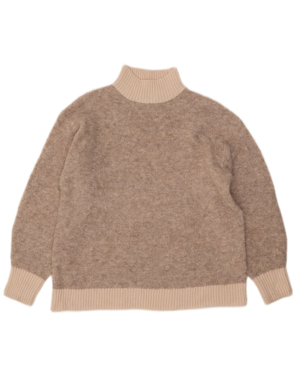 Marks & Spencer Womens Turtle Neck Jumper Sweater UK 14 Medium Beige