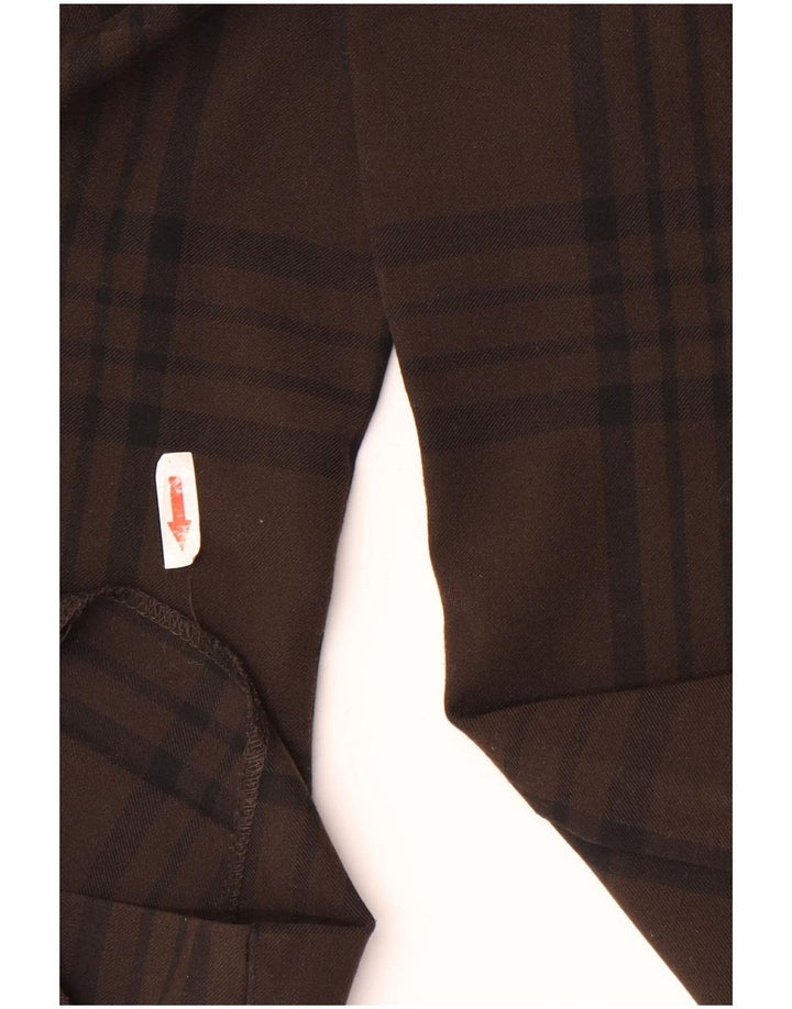 Zara lige chinosbukser til kvinder Large W30 L29 brun ternet polyester