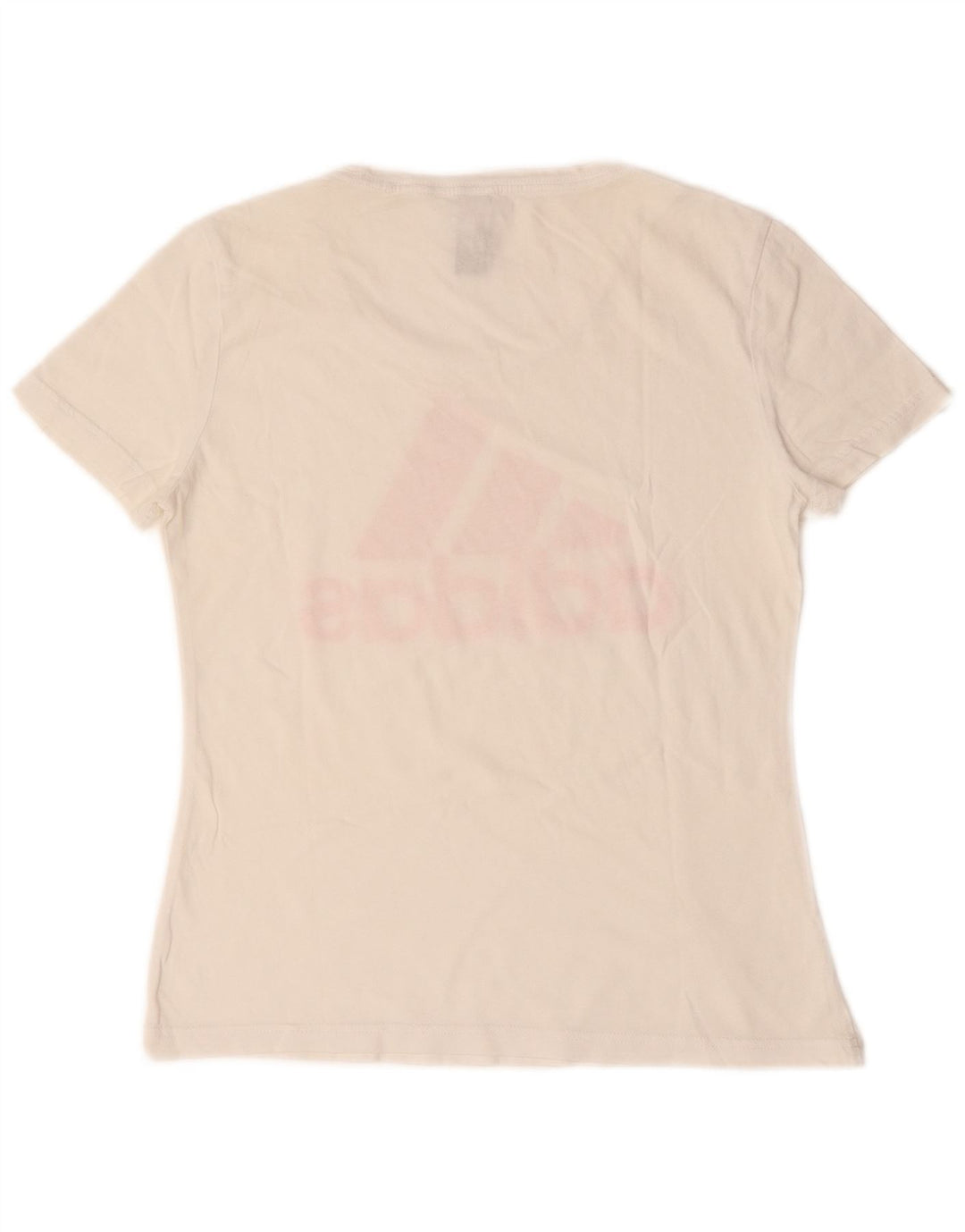 ADIDAS Grafisk T-shirt top til kvinder UK 12 Medium hvid bomuld