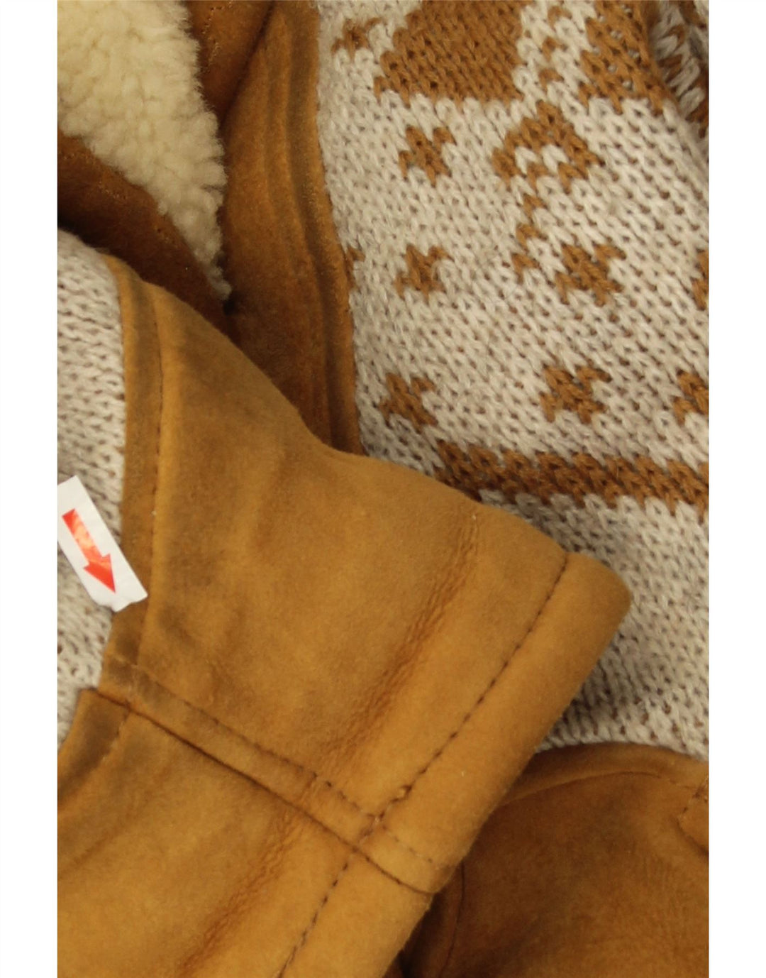 Vintage oversize jakke til kvinder EU 46 XL Beige Argyle/Diamond