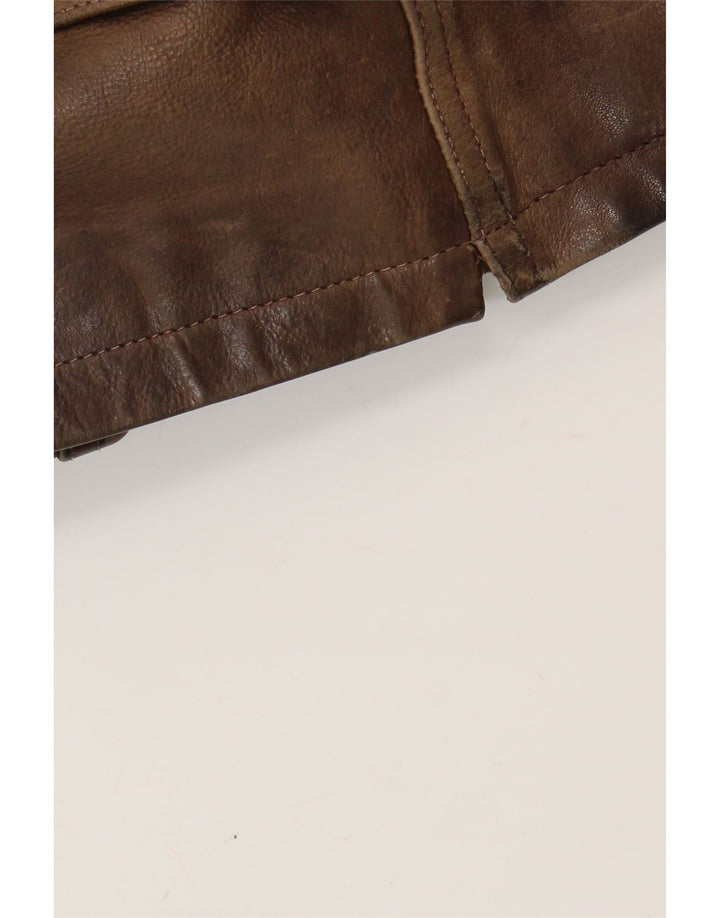 HALLHUBER Mens Leather Jacket UK 40 Large Brown Leather Vintage HALLHUBER and Second-Hand HALLHUBER from Messina Hembry 