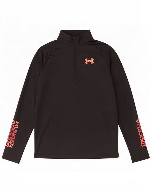 Under Armour drenge lynlåshals grafisk top langærmet 13-14 år XL sort