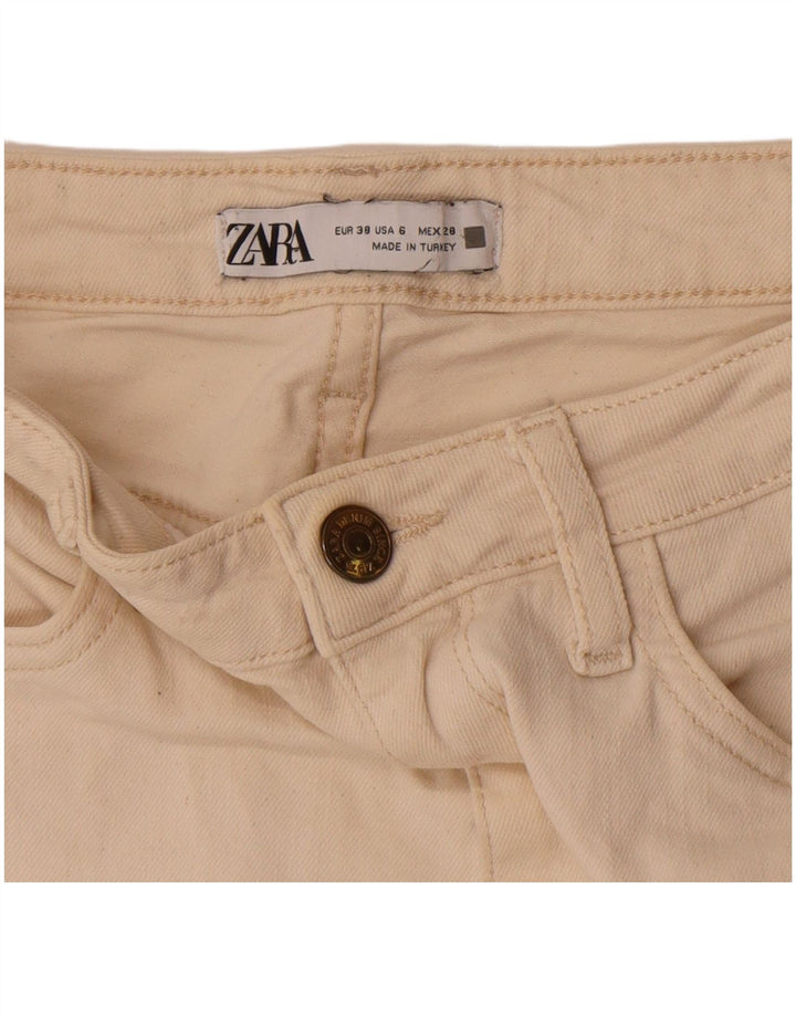 Zara Dame Bootcut Jeans EU 38 Small W28 L32 Off White