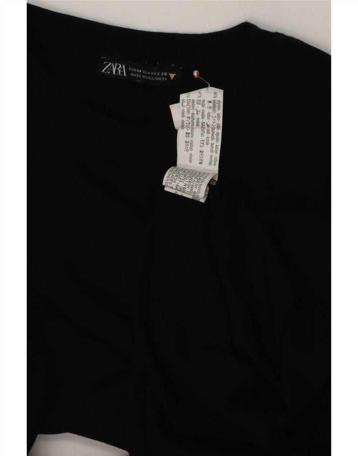 Zara Womens Bodysuit UK 12 Medium Black Bomuld
