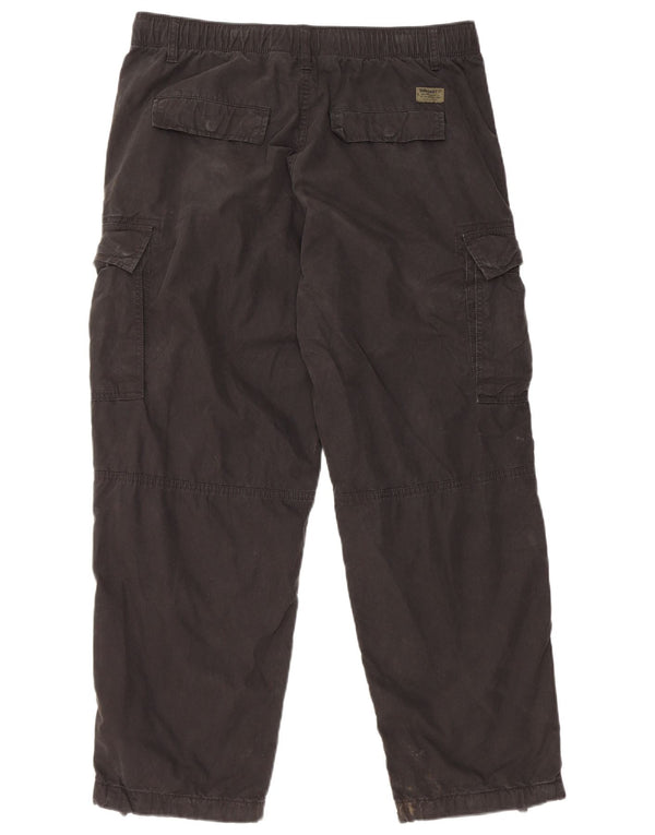 Superdry Straight Cargo-bukser til mænd W34 L27 sort bomuld