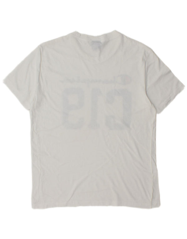 CHAMPION Herre Grafisk T-Shirt Top Medium Hvid