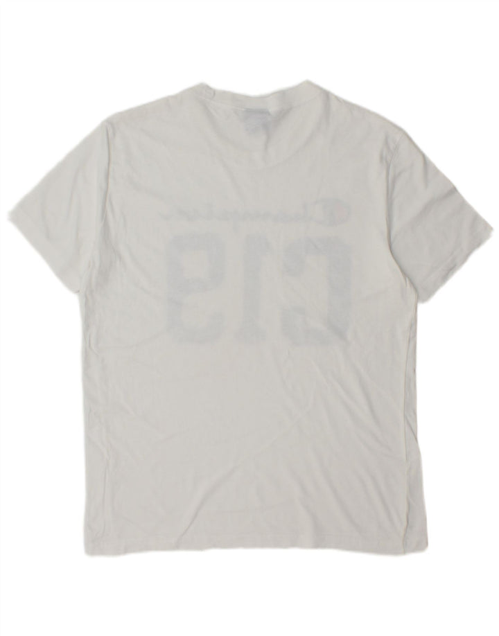 CHAMPION Herre Grafisk T-Shirt Top Medium Hvid