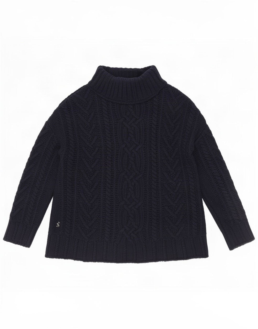 Joules Dame Turtle Neck Jumper Sweater UK 12 Medium Navy Blue Akryl