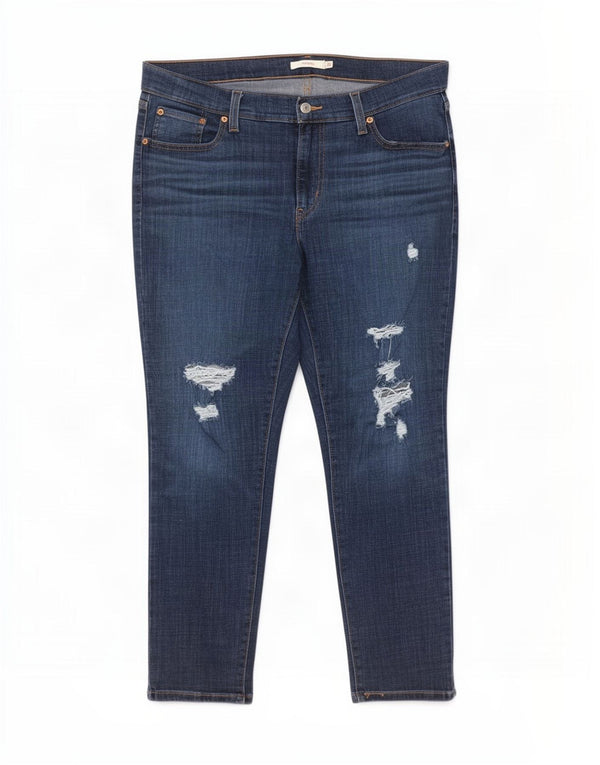 Levi's Kvinde Kæreste Distressed Slim Jeans W32 L27 Blå Bomuld
