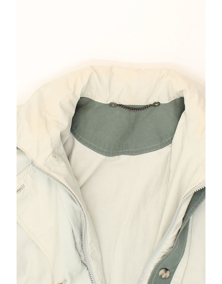 VINTAGE Womens Windbreaker Coat UK 16 Large White Vintage Vintage and Second-Hand Vintage from Messina Hembry 