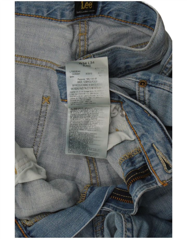 Lee Herre Blake Straight Jeans W34 L34 Blå Bomuld