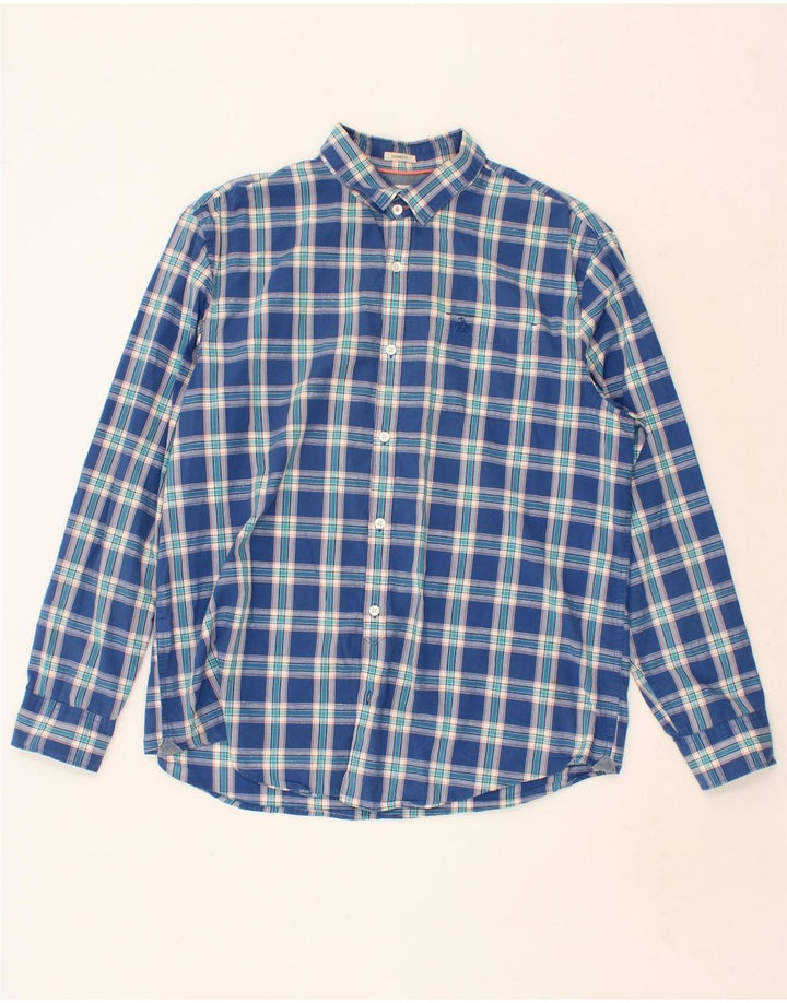 PENGUIN Mens Tall Classic Fit Shirt XL Blue Check Vintage Penguin and Second-Hand Penguin from Messina Hembry 