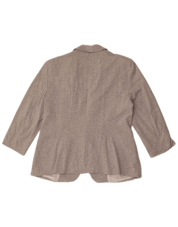 Zara Dame 1 knap 3/4 ærmet blazerjakke UK 18 XL Grå Flecked Bomuld