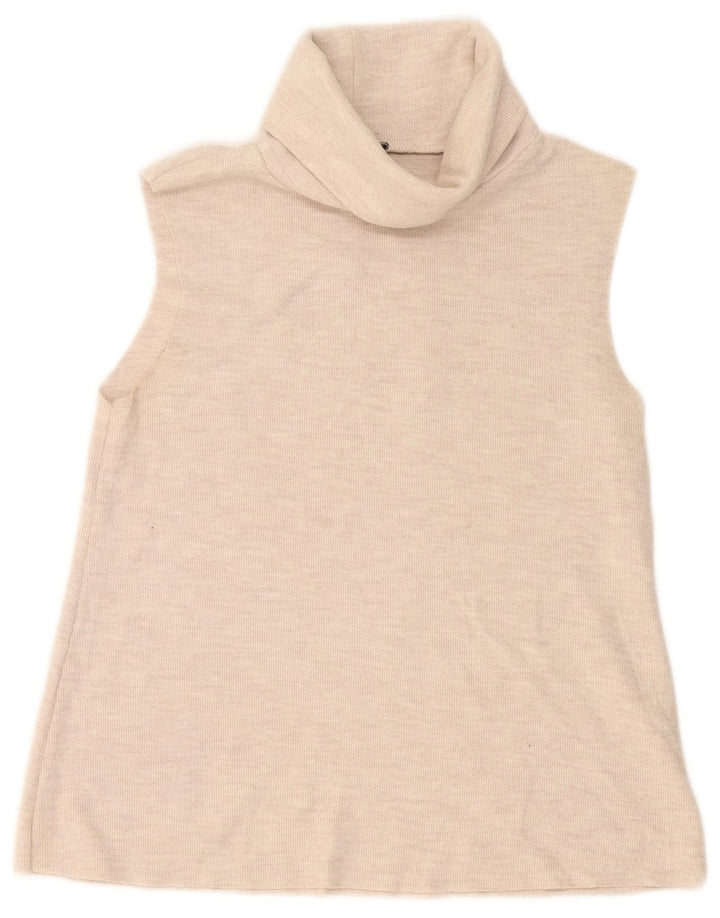 Zara Damevest Top UK 12 Medium Off White Bomuld