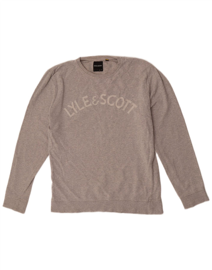 Lyle & Scott Herre Grafisk Sweatshirt Jumper XL Grå Flecked Bomuld