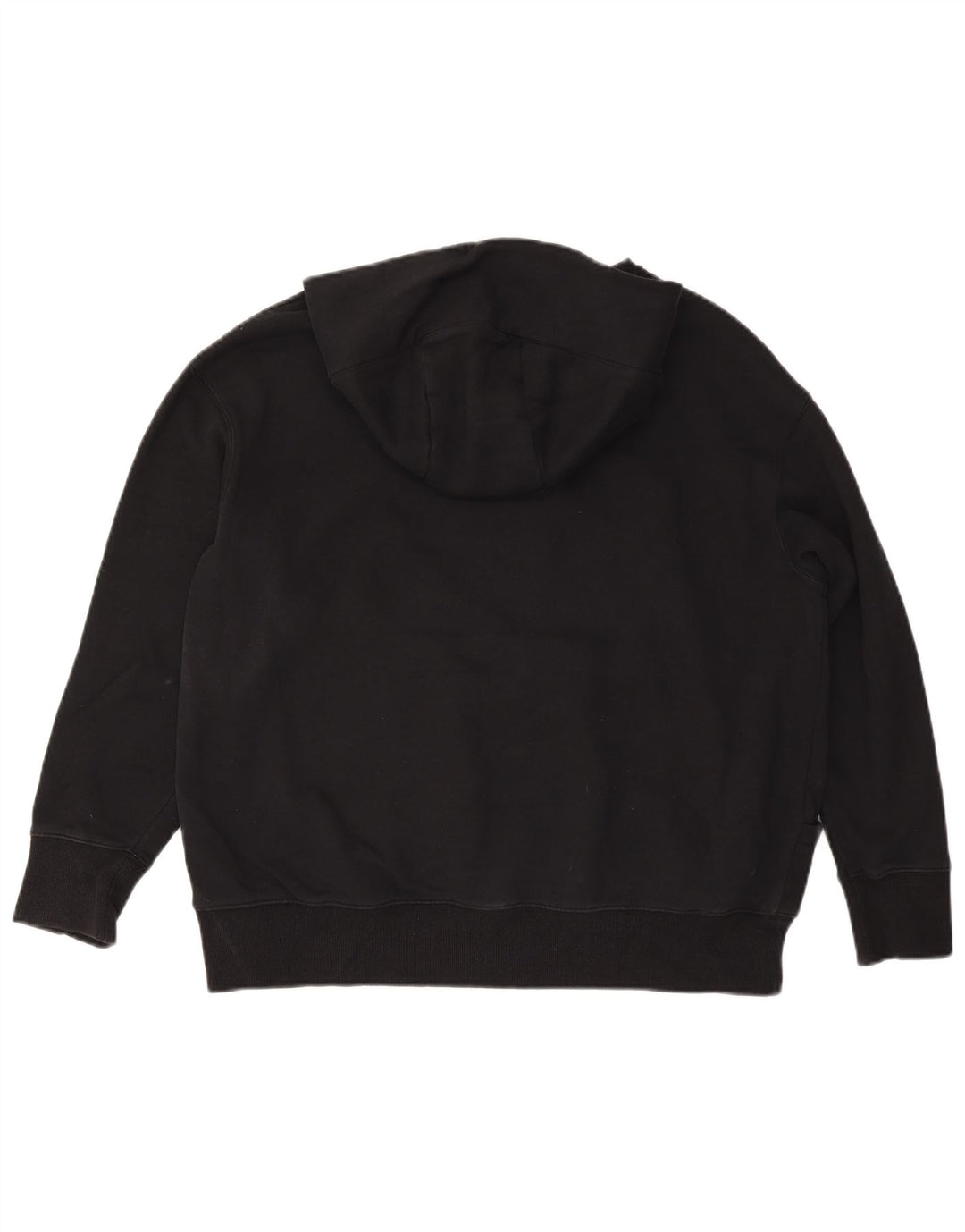 Nike Dame Oversized Hoodie Jumper UK 14 Medium Sort Bomuld