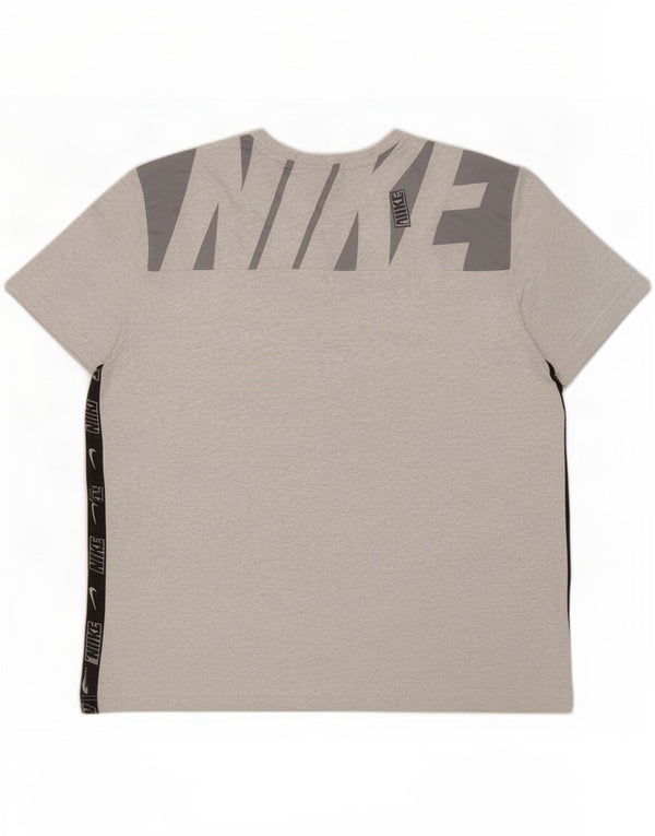 Nike Herre grafisk T-shirt Top 2XL Grå Colourblock Bomuld
