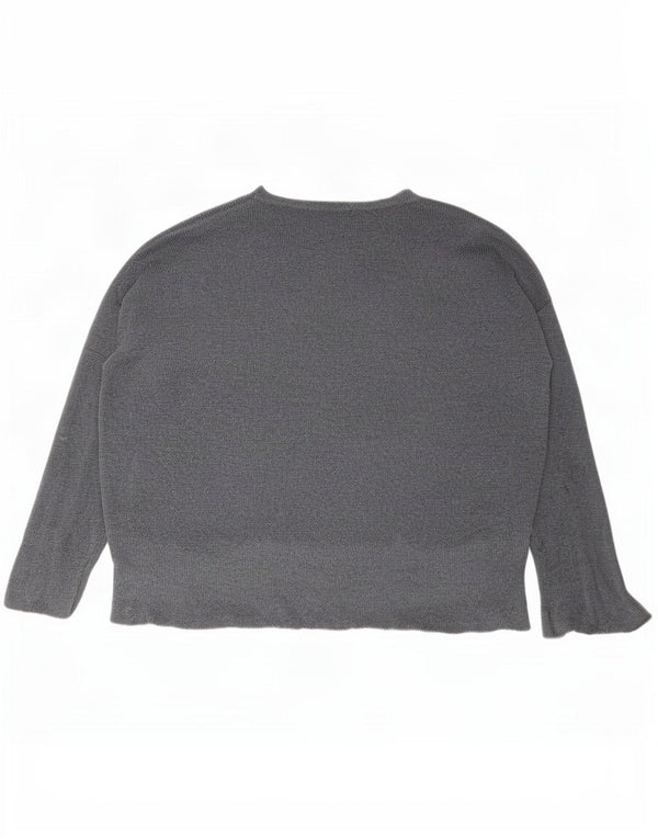 Zara Dame Oversized Crew Neck Jumper Sweater UK 10 Small Grey