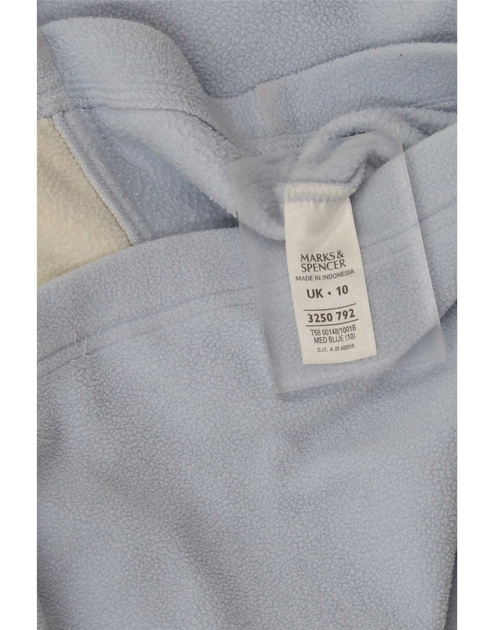 Marks & Spencer Dame Oversized Fleecejakke UK 10 Small Blue Polyester
