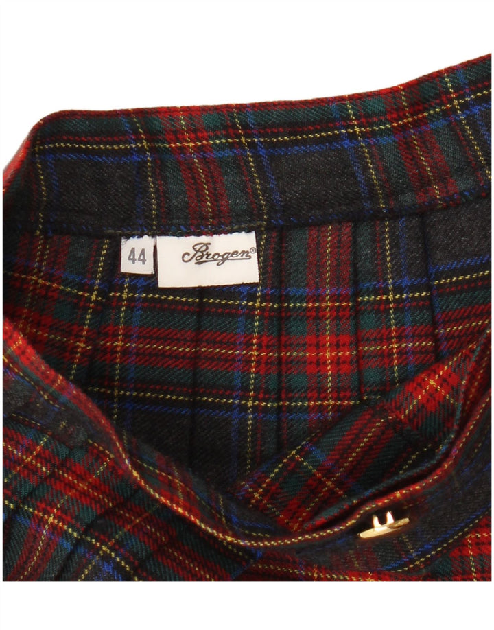 Vintage damekniv plisseret nederdel IT 44 Medium W28 Flerfarvet tern