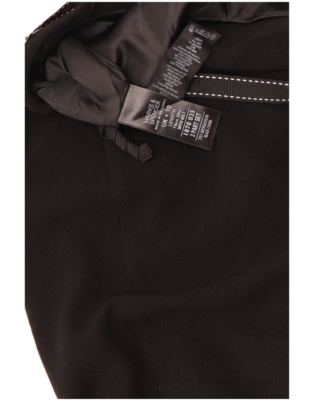 Marks & Spencer A-line nederdel til kvinder UK 10 Small W30 Black Polyester